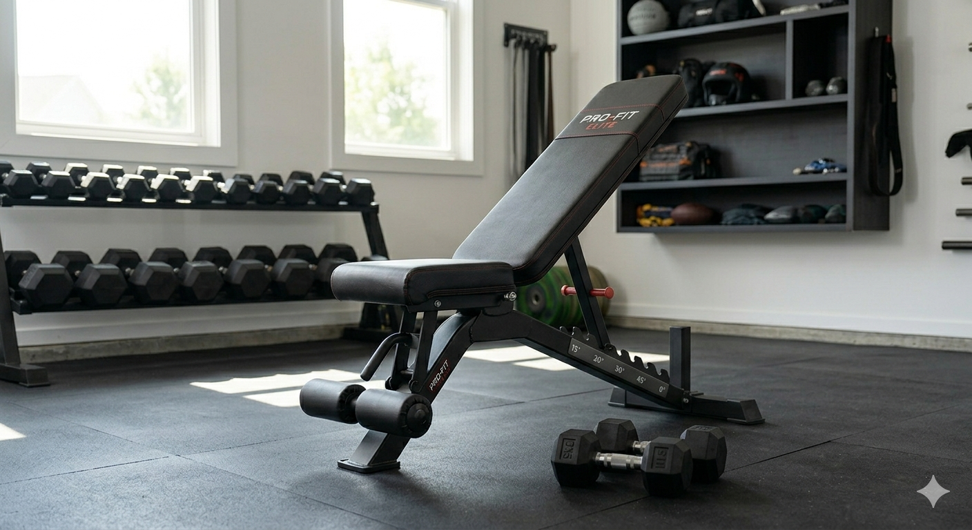 Pro-Fit Elite Adjustable Gym Bench – 1000 lbs Capacity Weight Bench